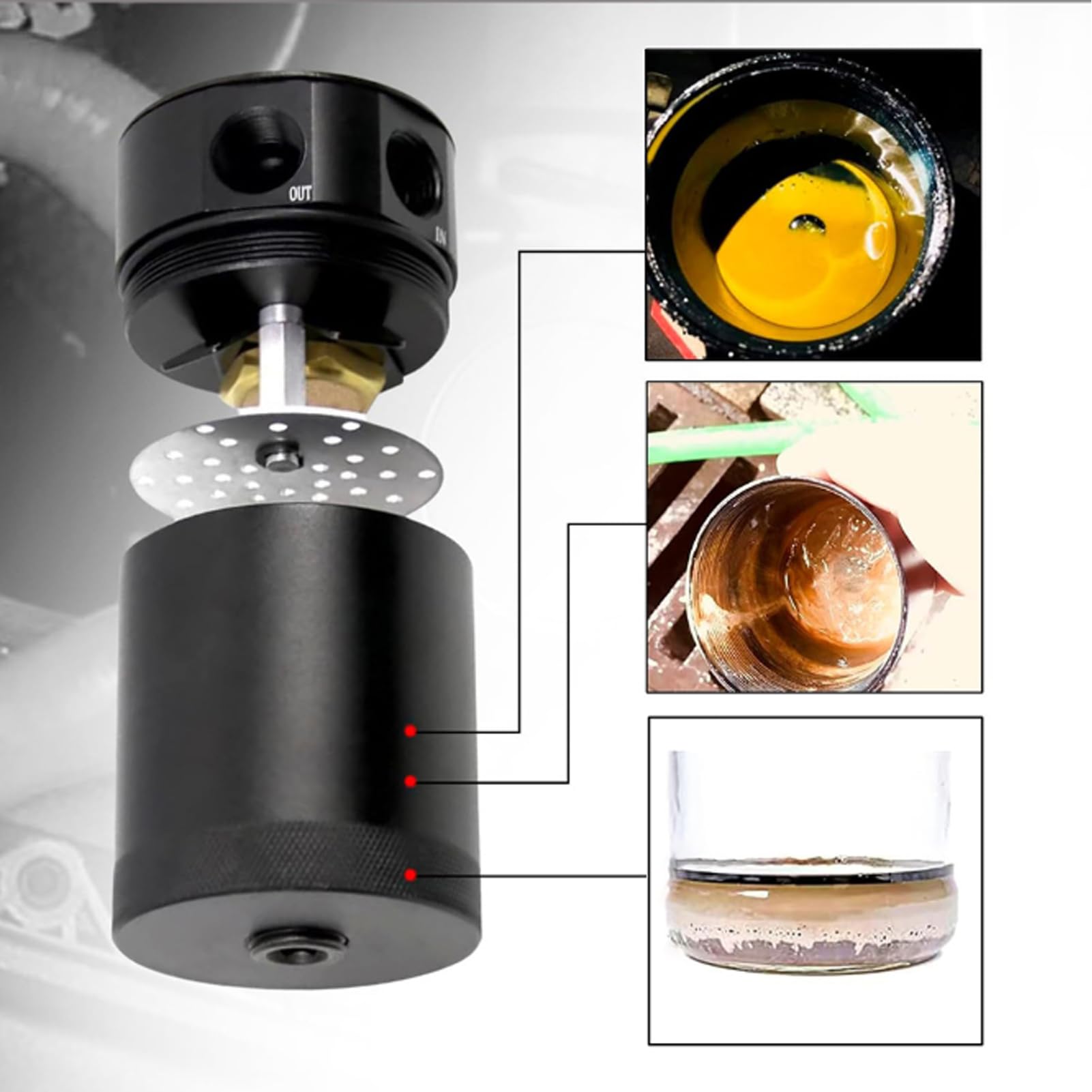 Decantador Aceite Coche, Depósito de Aceite, Lata de Captura de Aceite de Motor de Coche de Aluminio de Dos Orificios Universal, Kit de Tanque de Ventilación Negro