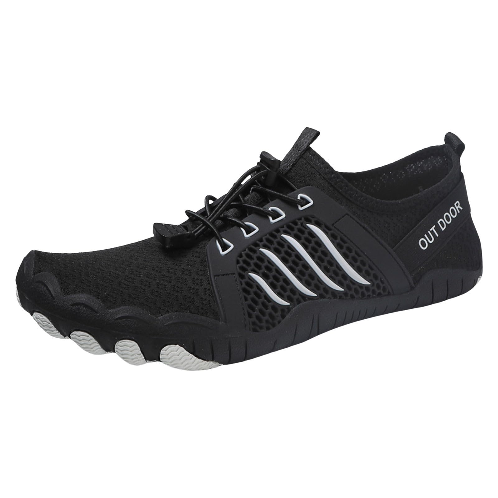 Mens Quick Drying River Tracing Shoes Breathable Beach Sports Shoes for Boating Fishing Diving Travel Wading Shoe (Black, 44)