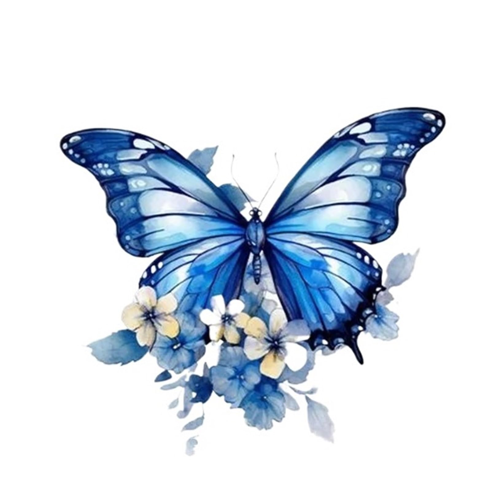 Wall Stickers Flowers Blue Flower Wall Stickers for Livingroom Wardrobe Bedroom Home Art Decals Decorative 29 * 30cm