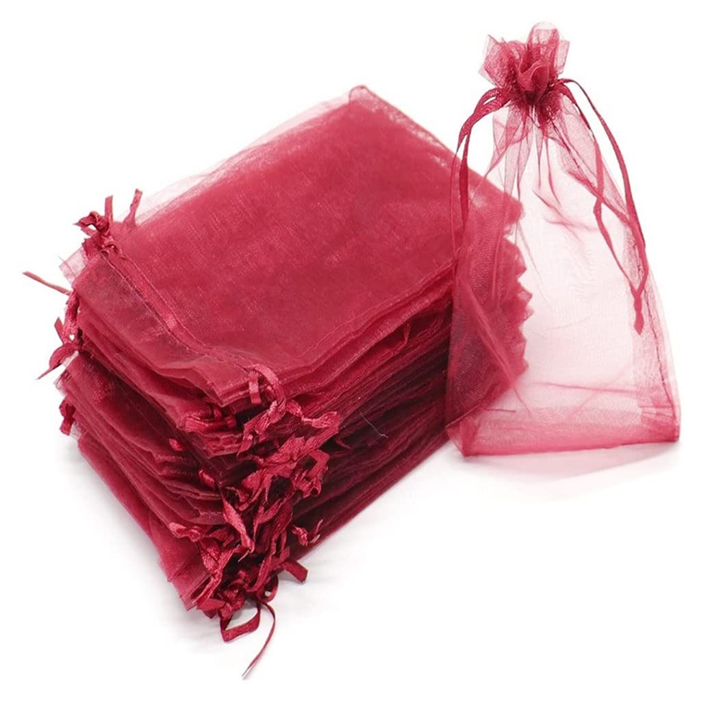 Fruit net bag, 100pcs Strawberry Grapes Fruit Grow Bags Netting Mesh Vegetable Plant Protection, For Garden Tools Supplies(Claret,17x23cm (100 Pcs))