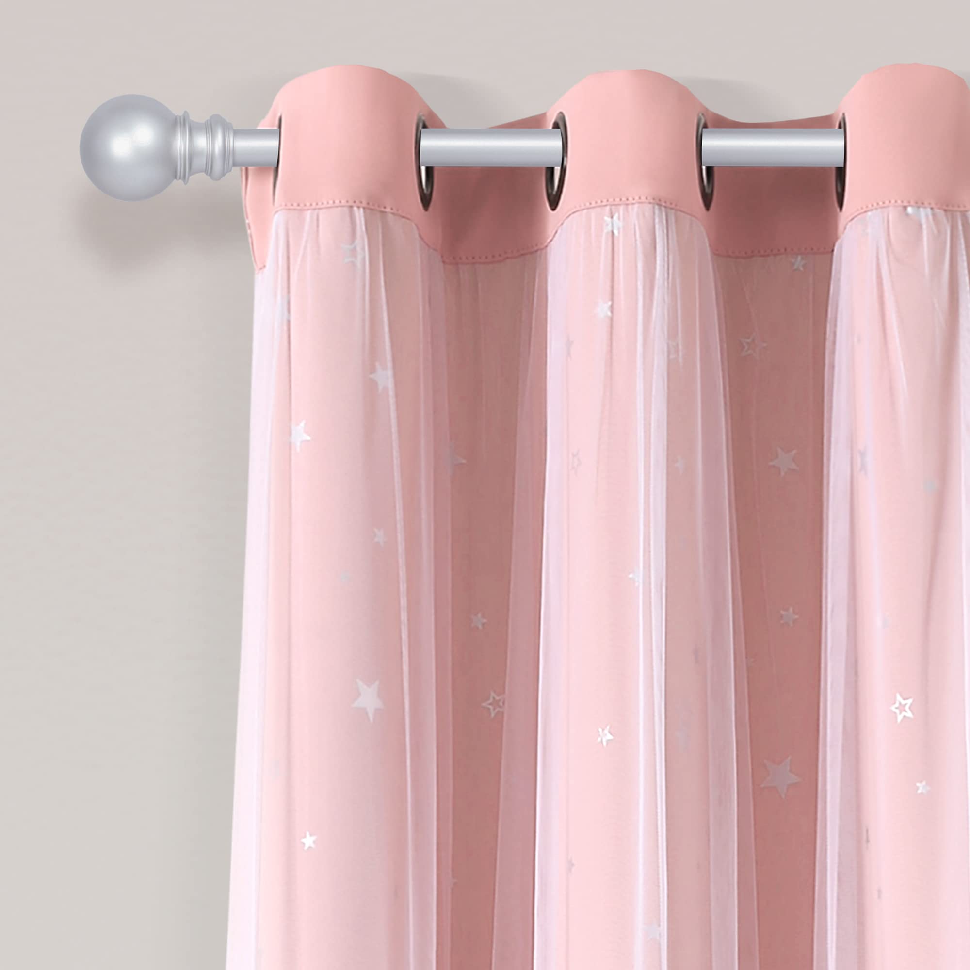 Amazon｜Lush Decor Star シアー断熱グロメット遮光ウィンドウカーテン