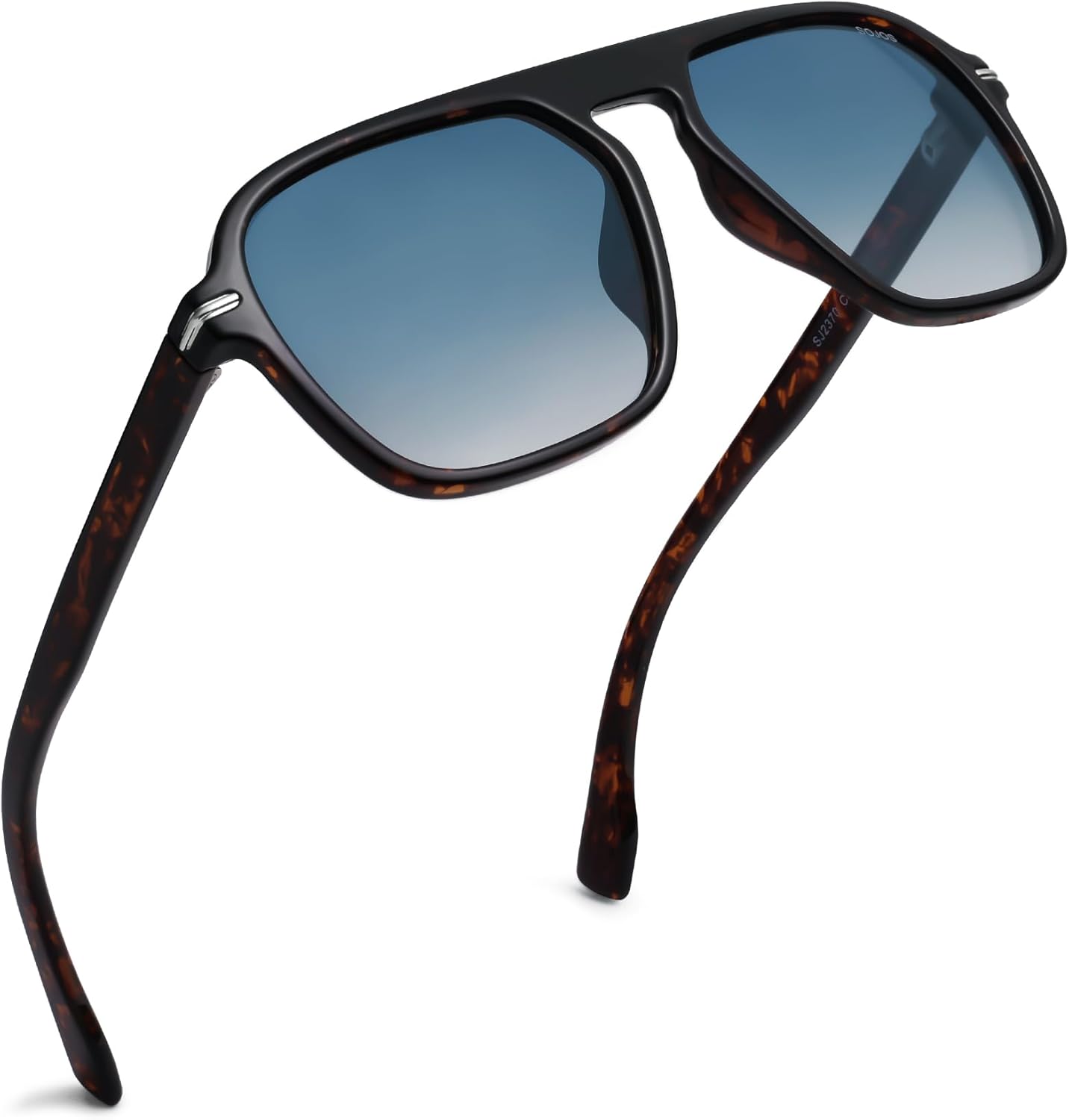 SOJOS Retro Aviator Polarized Sunglasses for Men Women Trendy Vintage Square Pilot Mens Shades SJ2370