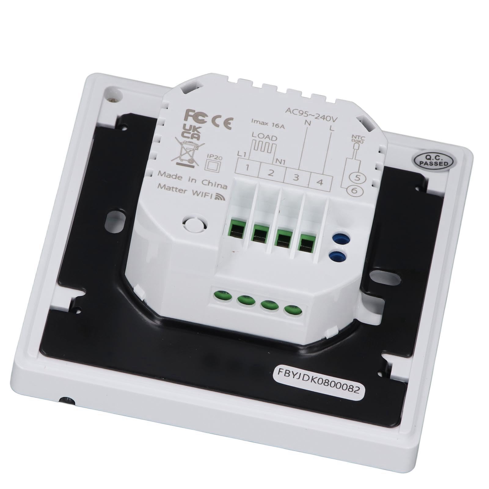 SIXRUN Termostato Inteligente Interruptor de Control de Temperatura de PC Retardante de Llama 95 A 240 V CA 16 A Control de Aplicación Pantalla Meteorológica para Calefacción Eléctrica de Hotel de