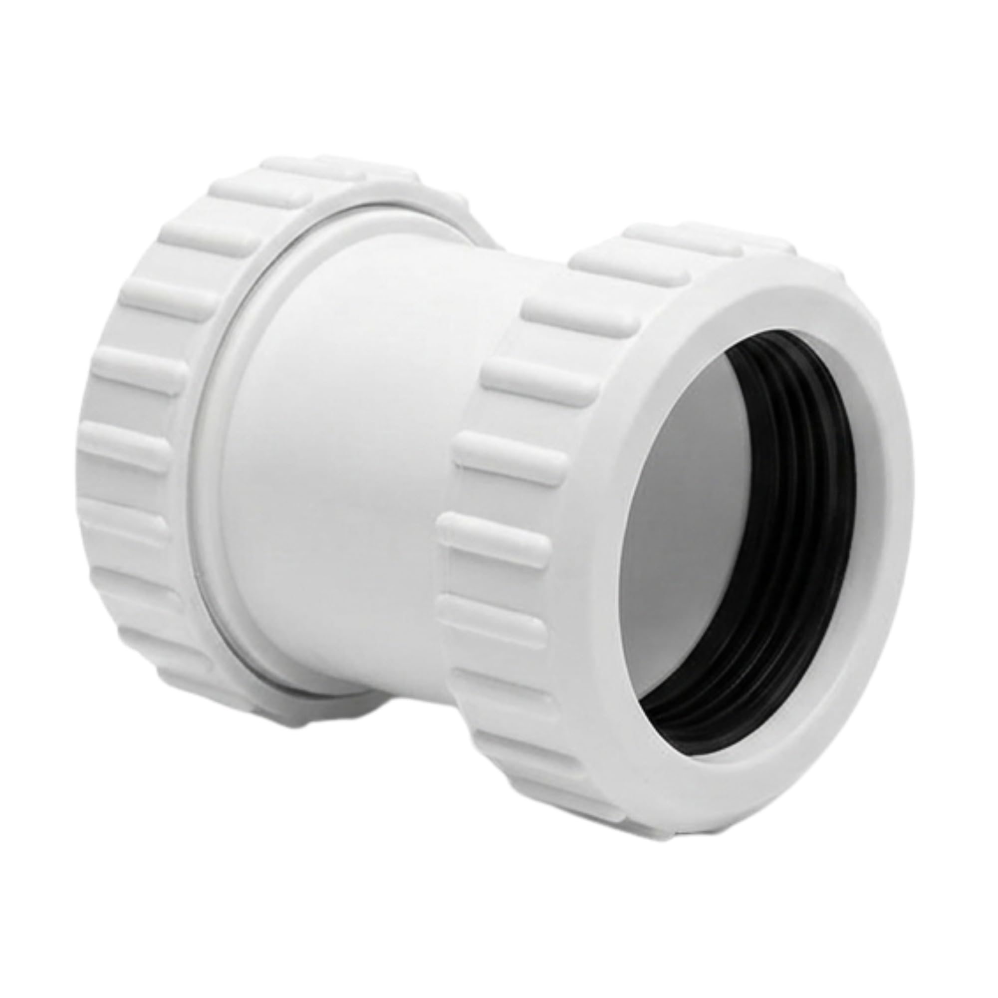 Shmox White Waste Compression Straight Connector 40Mm Coupler (Pack Of 2)
