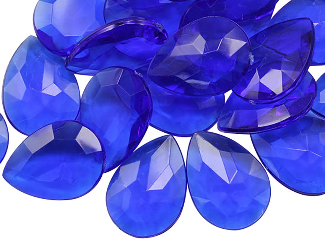 Allstarco 25x18mm Blue CH09 Teardrop Acrylic Pirate Treasure Gems Plastic Jewels For Party & Games, Table Scatter, Vase Fillers, Wedding Decor Gemstones Favors - 40 Pieces โ image 1
