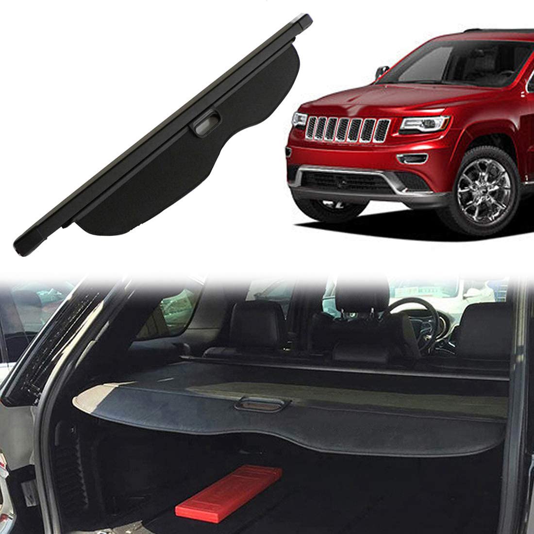 Voiture Étagère Coffre Arrière Rétractable pour Jeep Grand Cherokee 2011-2016 Cache Bagages Housse Colis Cargo Rangement Partition Bouclier Couverture Accessoire