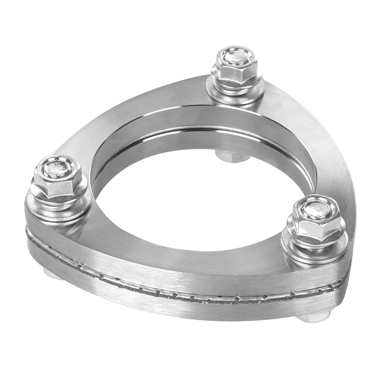 Kit Bride Échappement 76mm (3") Inox - 2 Brides + Joint | 6 écrous hexagonaux & 6 rondelles. Inox résistant rouille/chaleur. Pour turbo, intercooler & catalyseur.