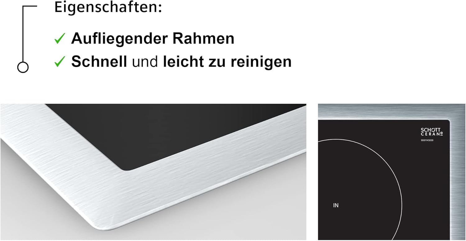 Siemens iQ300 EW645CFB2E - Piano Cottura a induzione, 60 cm, Design a Telaio Piatto, 4 Zone di Cottura a induzione, rilevamento Automatico della Cottura Siemens iQ300 EW645CFB2E - Piano Cottura a induzione, 60 cm, Design a Telaio Piatto, 4 Zone di Cottura a induzione, rilevamento Automatico della Cottura