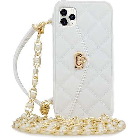 Amazon Com Omio For Iphone 12 Pro Max Handbag Case With Card Holder Wrist Lanyard Strap Soft Silicone Cover For Iphone 12 Pro Max Wallet Case For Women Luxury Stylish Long Pearl Crossbody