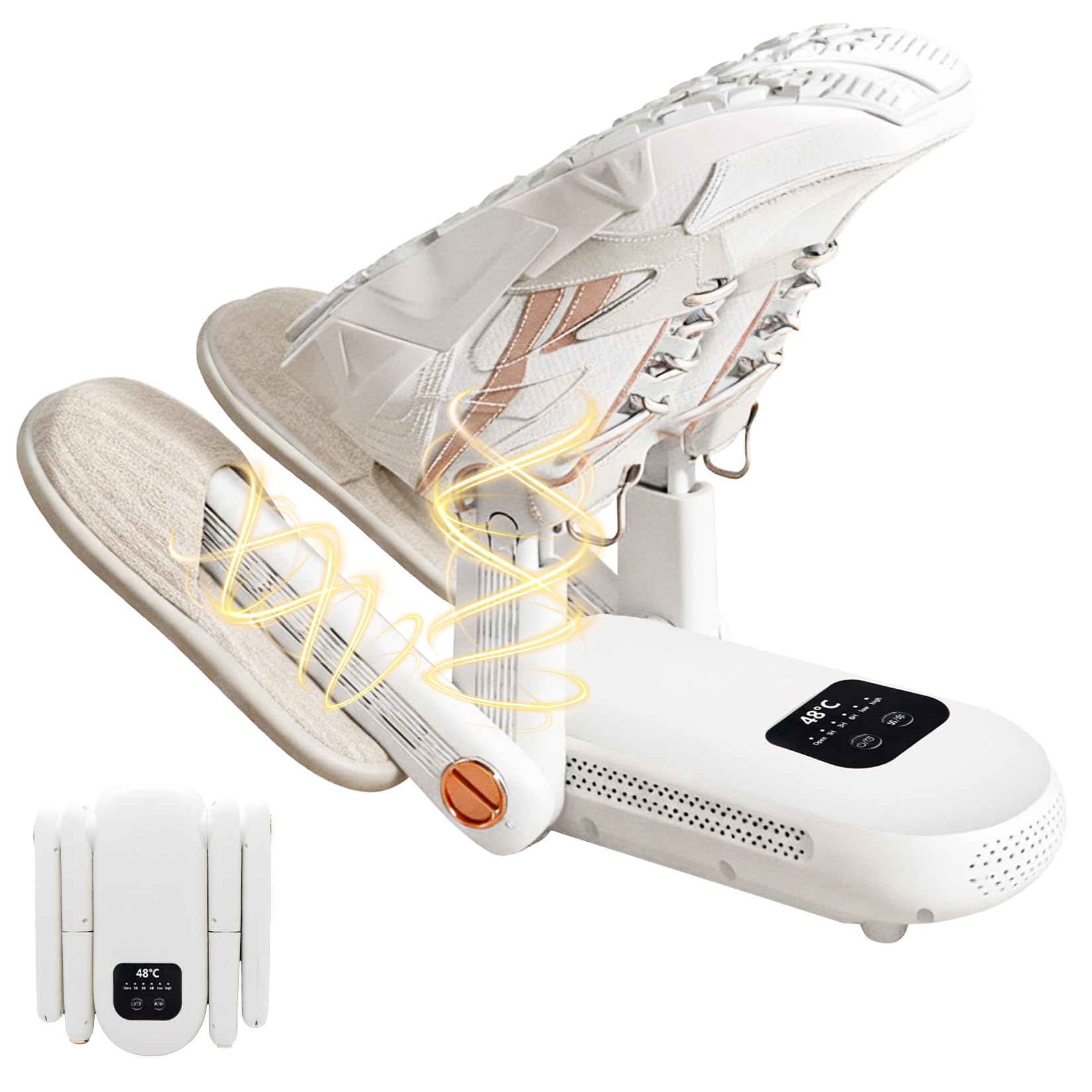 Herbst Secador de zapatos eléctrico con 4 soportes, temporizador ajustable