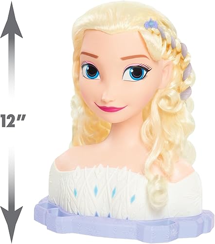 Miniatura 5 de Disney Frozen Deluxe Elsa - Cabeza de peinado, cabello rubio, juego de 18 piezas, accesorios para usar y compartir, juguetes para niños a partir de