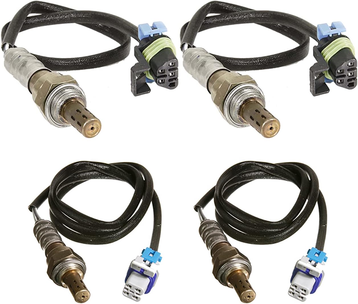 234-4669 x2 234-4407 x2 4pcs Upstream + Downstream Sensors Oxygen Sensor O2 Compatible with Chevy Silverado 1500 4.8L 5.3L 6.0L 6.2L