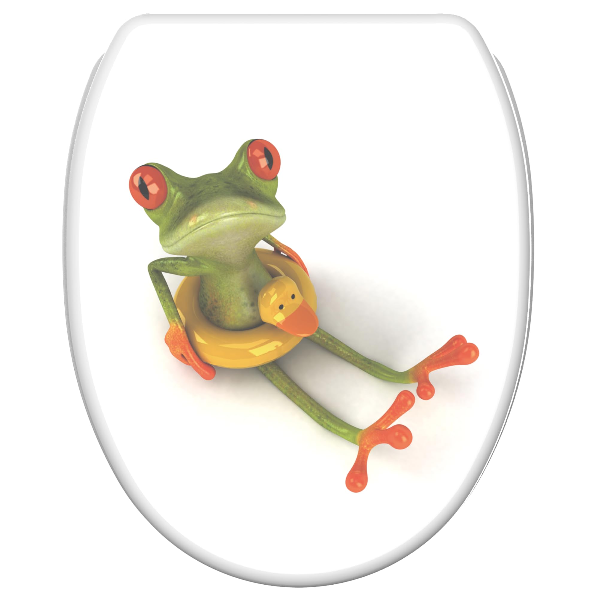 Sanilo WC Sitz mit Absenkautomatik & Quick-Release aus Holz, Froggy