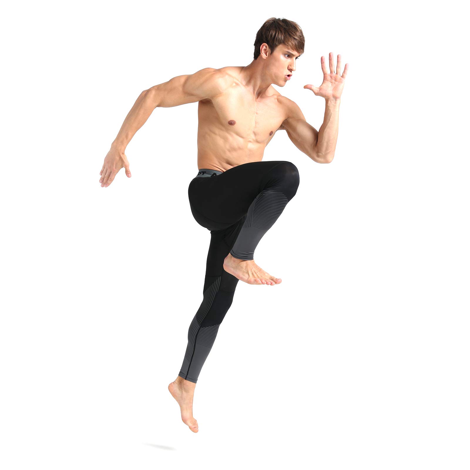 AMZSPORT Pantaloni per Compressione Sportiva da Uomo Asciugatura Veloce Leggings di Baselayer da Allenamento Nuova Generazione