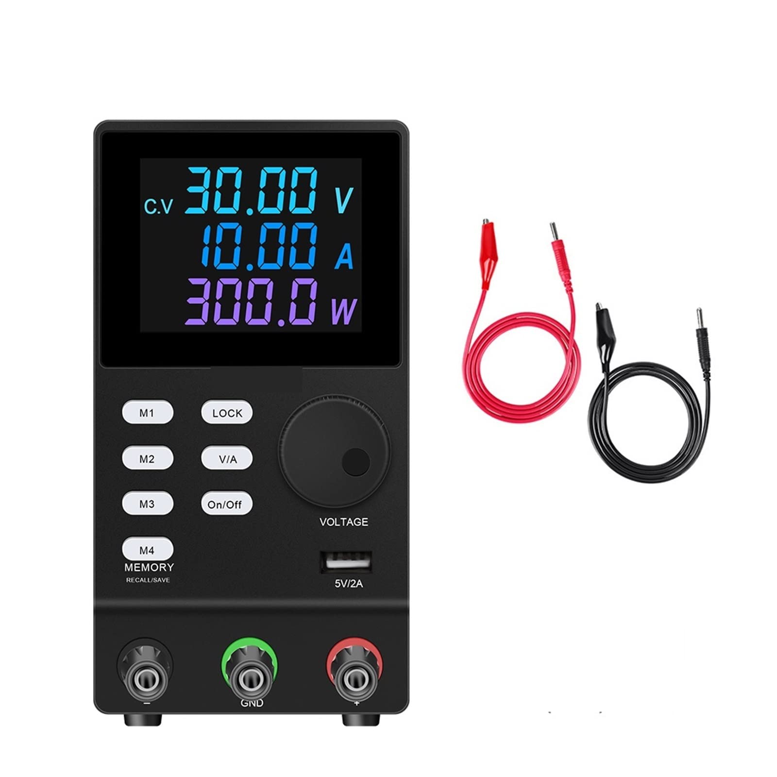 Laborprogrammierbares DC-Netzteil Labor einstellbar 30V 10A 5A 60V 120V 3A 300V 1A Spannung Stromregler Quelle USB Benutzersicherheit(SPPS3010D Black)