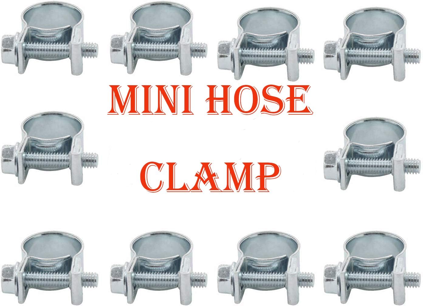 TWAITU10 PCS Efficient and Durable Zinc-Plated Mini Hose Clamps, 20-22mm Size, Suitable for Fuel Injection Systems, Hydraulic Lines, and More