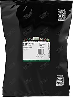 Frontier Co-op Organic Ground Black Pepper, Medium Grind, Kosher | 16 Ounce (Pack of 1)