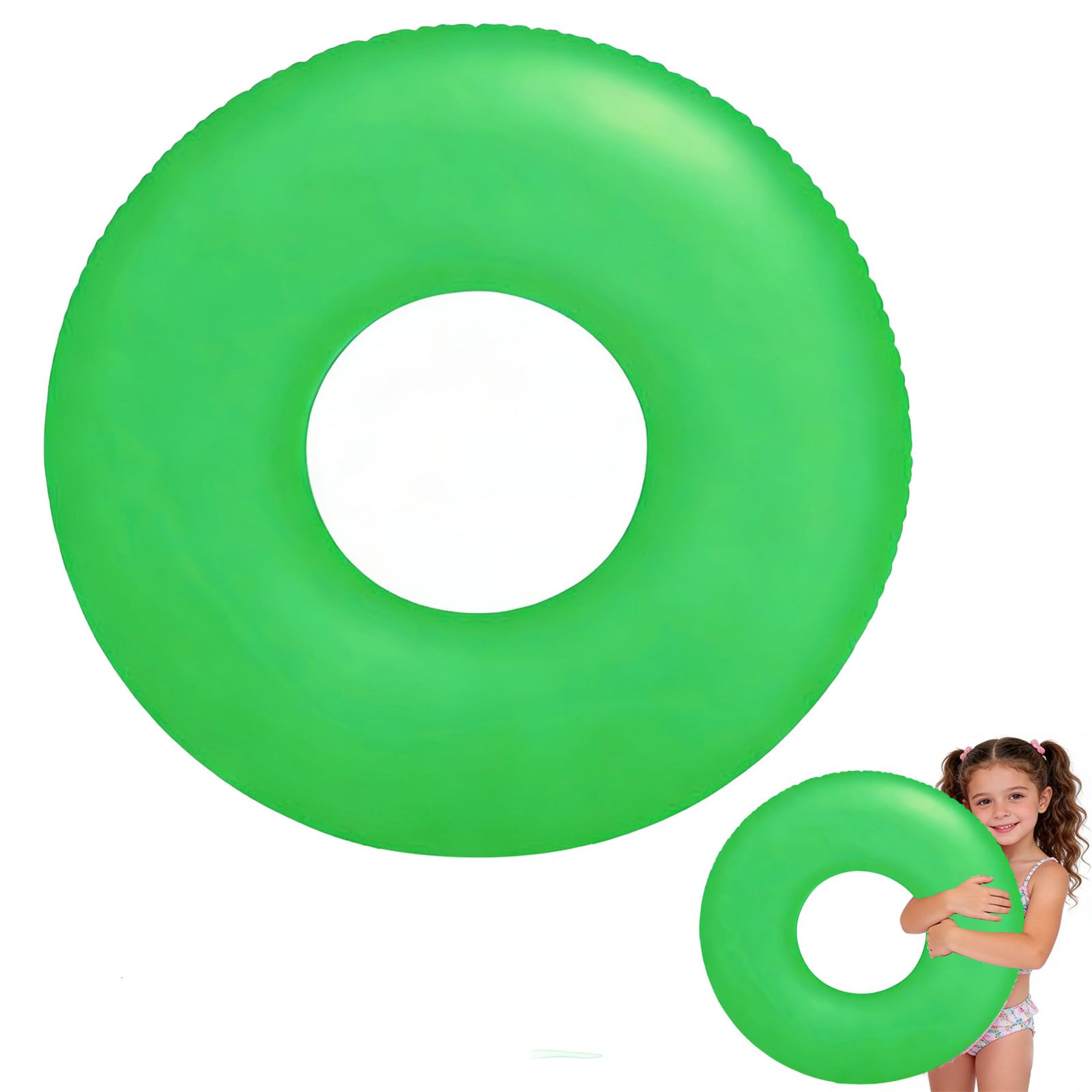 Green Swimming Ring Inflatable Rubber Rings for Kids 4-9 Years,70cm Inflatable Pool Ring Floaties Swim Rings Water Float Inflatables Pool Float for Children Boys Girls Beach Summer Water Party Sport