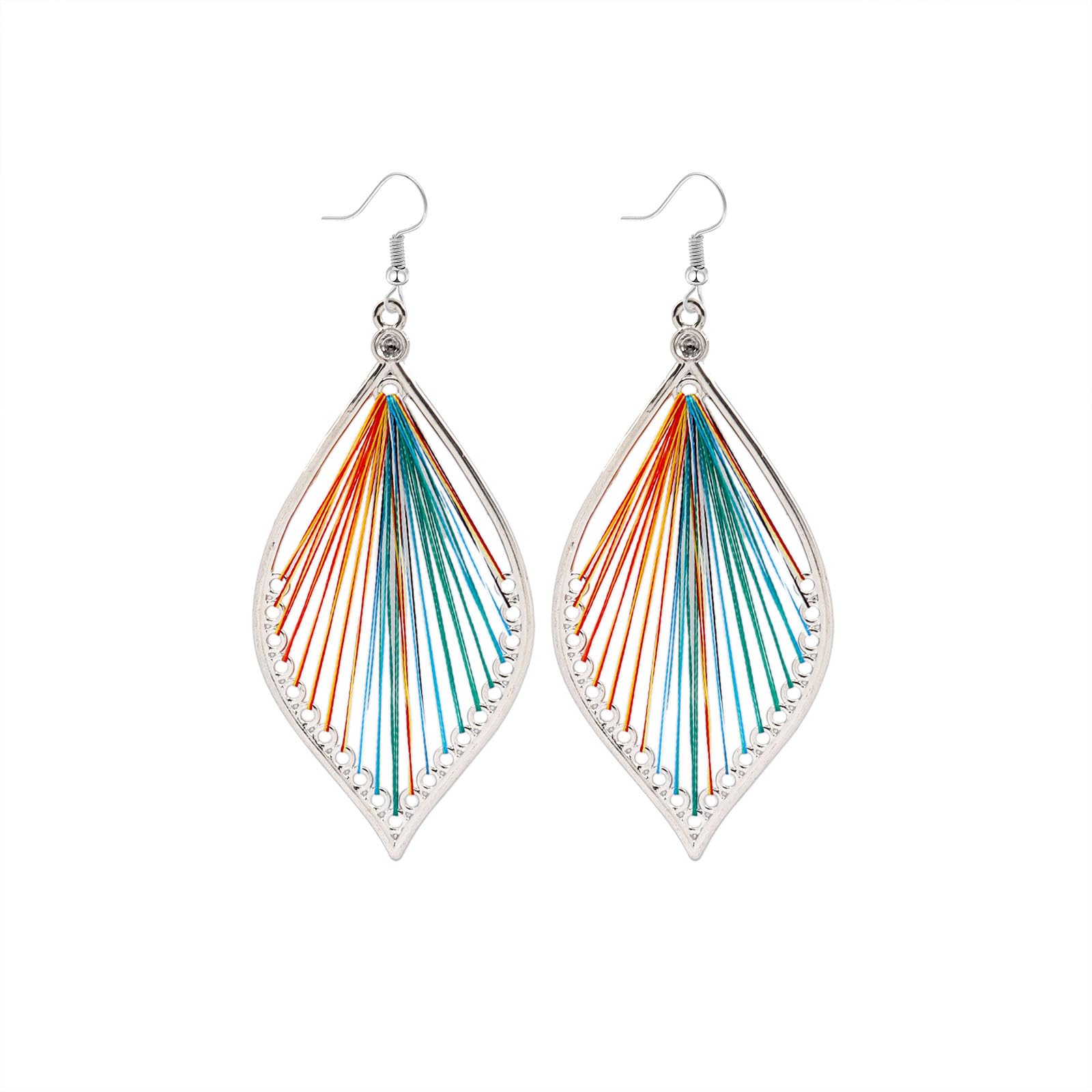 Bohemian Colorful Leaf Dangle Earrings for Women,Handmade Lightweight Feather Drop Earring Statement Jewelry Gifts