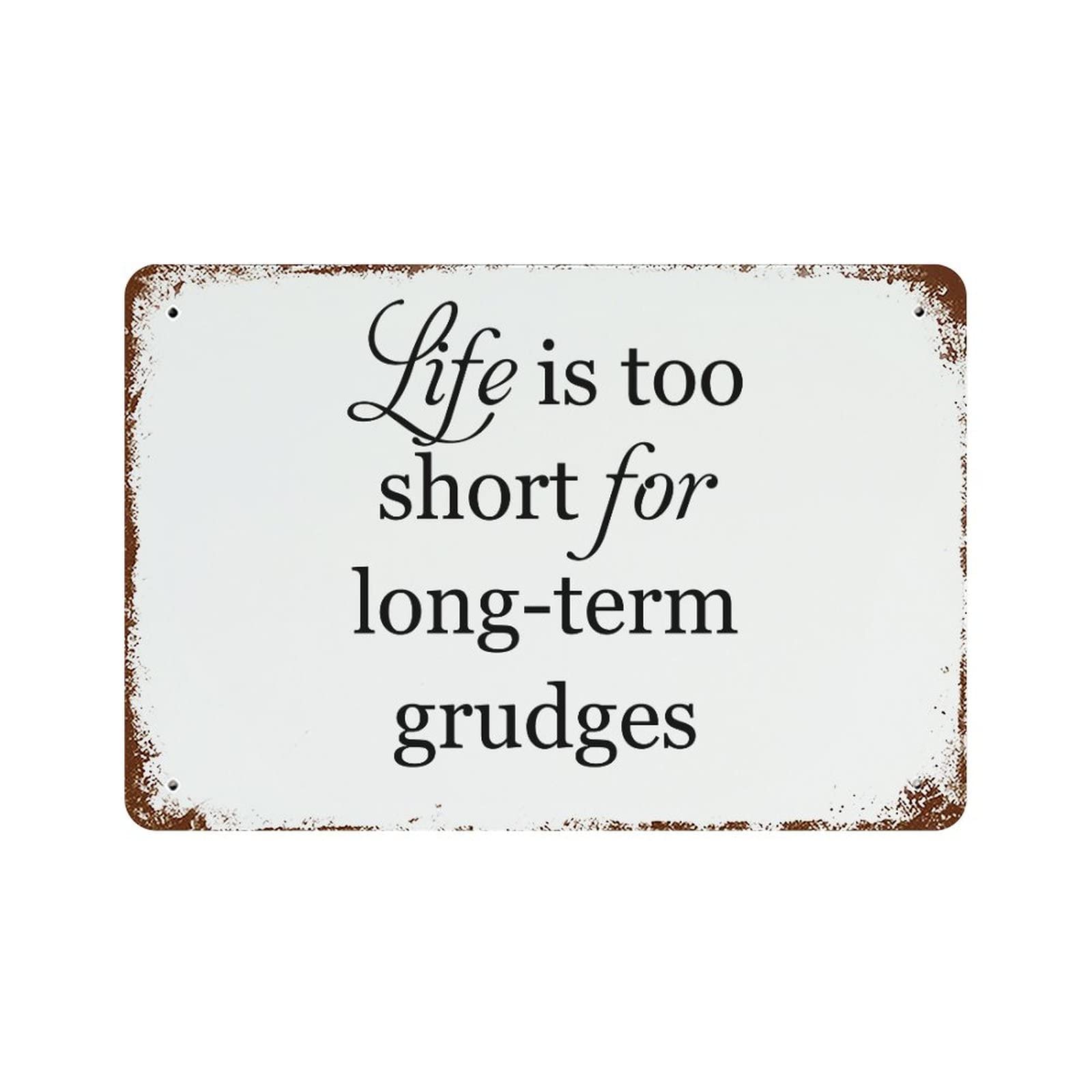 Plaque en métal Life Is Too Short vintage pour pelouse et décoration de jardin 30x45 cm
