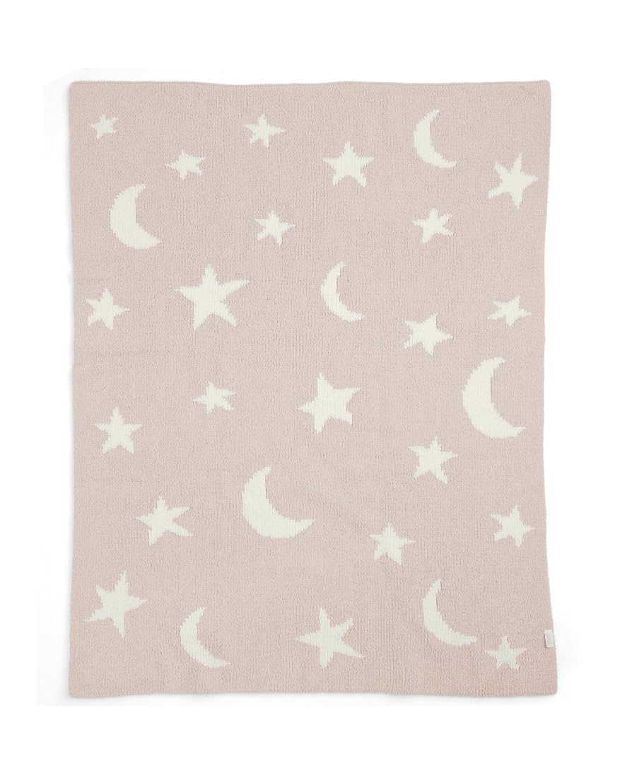 Nursery Small Chenille Blanket - Moon/Star, 90X70cm Pink Mamas & Papas