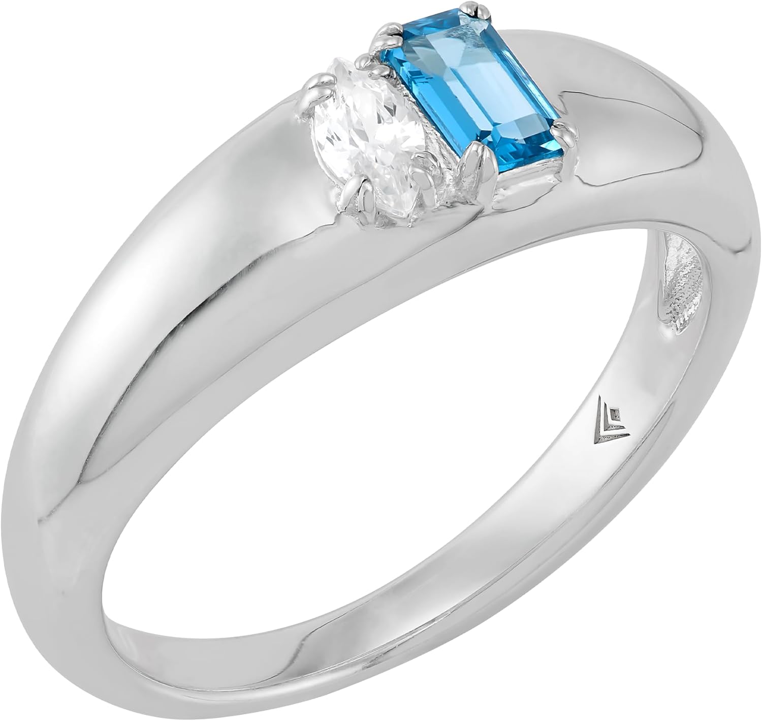 Silpada 'Twin Frost' Sterling Silver Blue and White Cubic Zirconia Ring, Size 8, Size 8