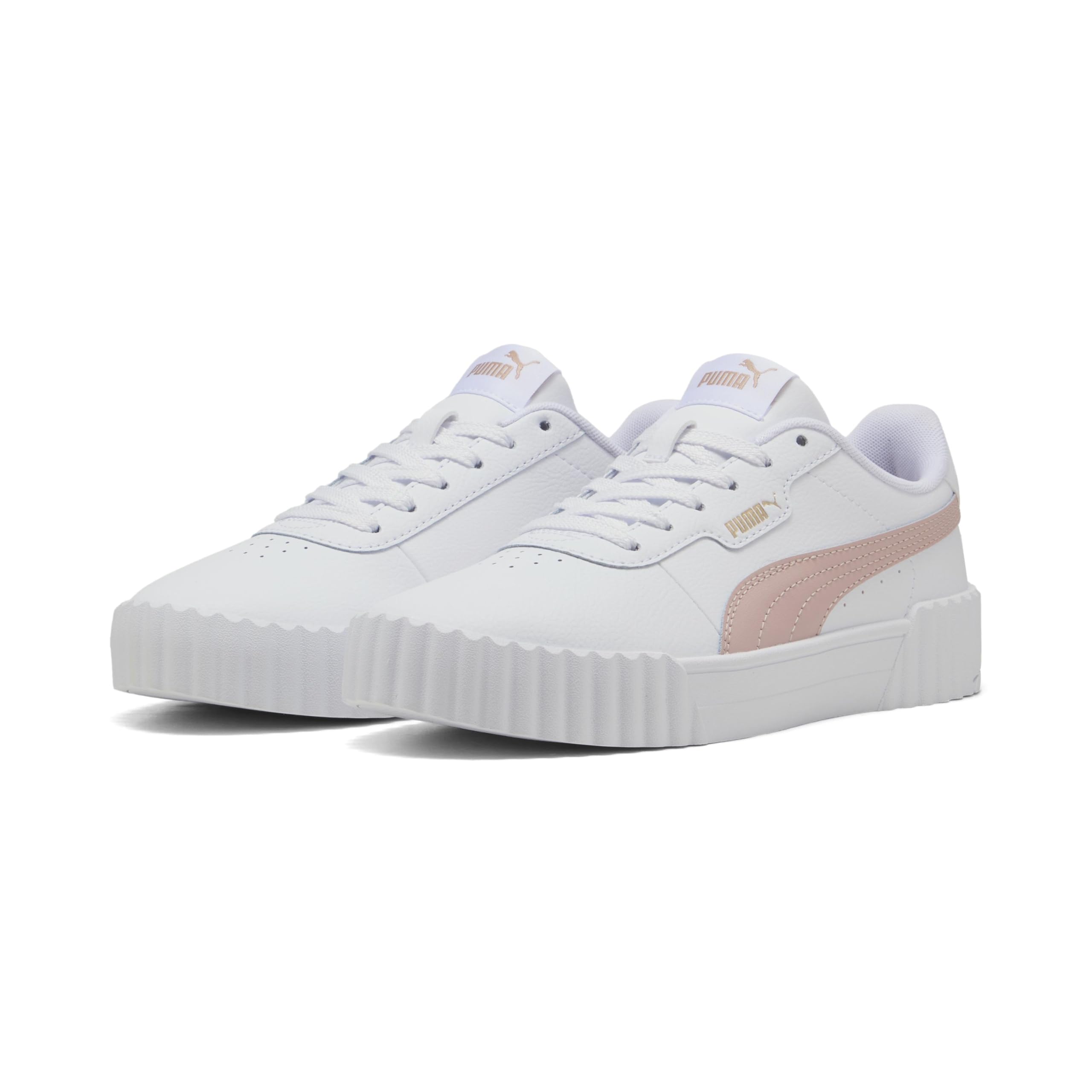 PUMA Womens Carina 3.0 Sneaker, White Rose Quartz Gold, 5.5 UK