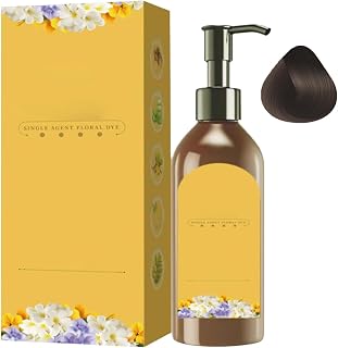 Tinte Floral De Agente Único - Tinte De Fragancia Floral | Color De Cabello A Base De Plantas | Champú Floral Con Fragancia A Base De Plantas | Champú Colorante Para Cabello Gris | Tinte Capilar Negro