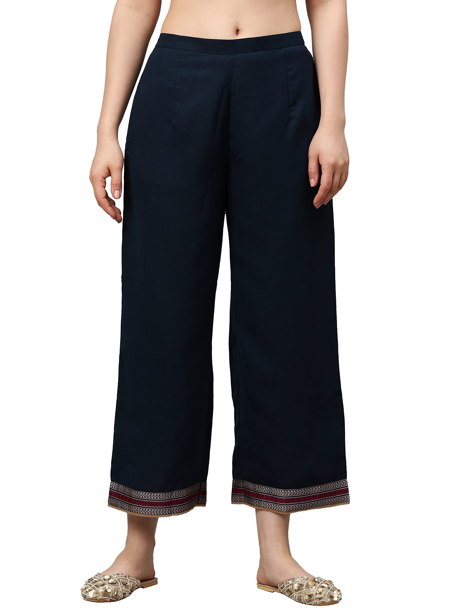 indo era Women's Regular Fit Mid Rise Palazzo-picture-30