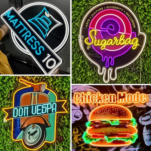 Image of CIONAOR Custom Neon Sign, Personalized Business LED Logo Customizable, Light Up Name Sign for Salon Beauty Nail Studio Office Backdrop, UV Printed Neon Lighting, Professional Gift for Event Party