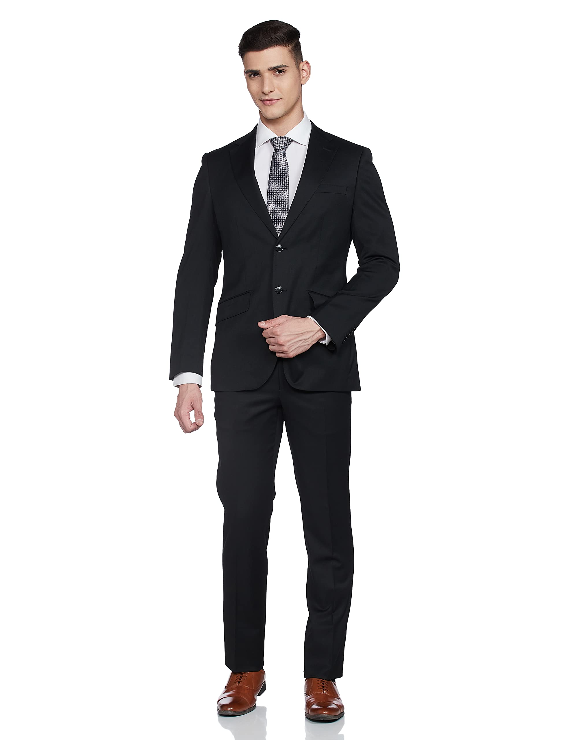 raymond Men's Wool SB2 BTN Notch Lapel Floating Suit-1 Dress Set-picture-24