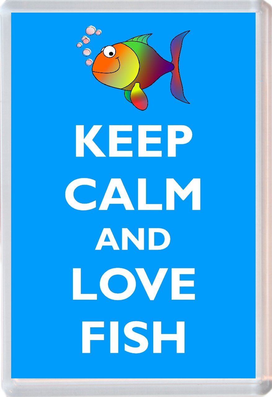 Keep Calm and Love Fish - Novelty Jumbo Fridge Magnet