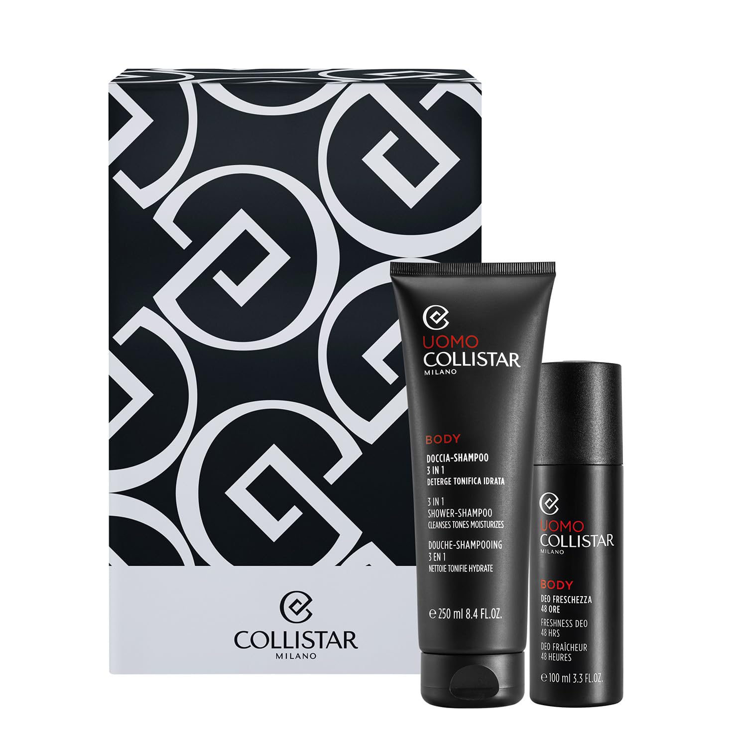 Collistar Cofanetto Regalo Uomo, Doccia-Shampoo 3in1 250 ml + Deo Freschezza 48h Spray 100 ml, Set Regalo Idratante e Tonificante, Fragranza Bergamotto Italiano