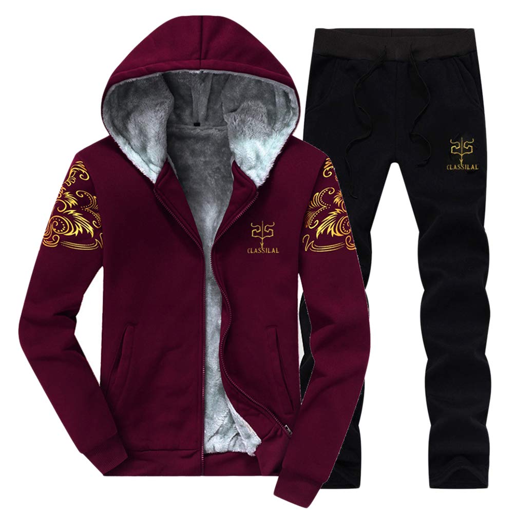 DaiHan Męski jesienno-zimowy dres treningowy, dres sportowy, strój sportowy, outfit Streetwear Tracksuit bluza z kapturem i spodnie do biegania