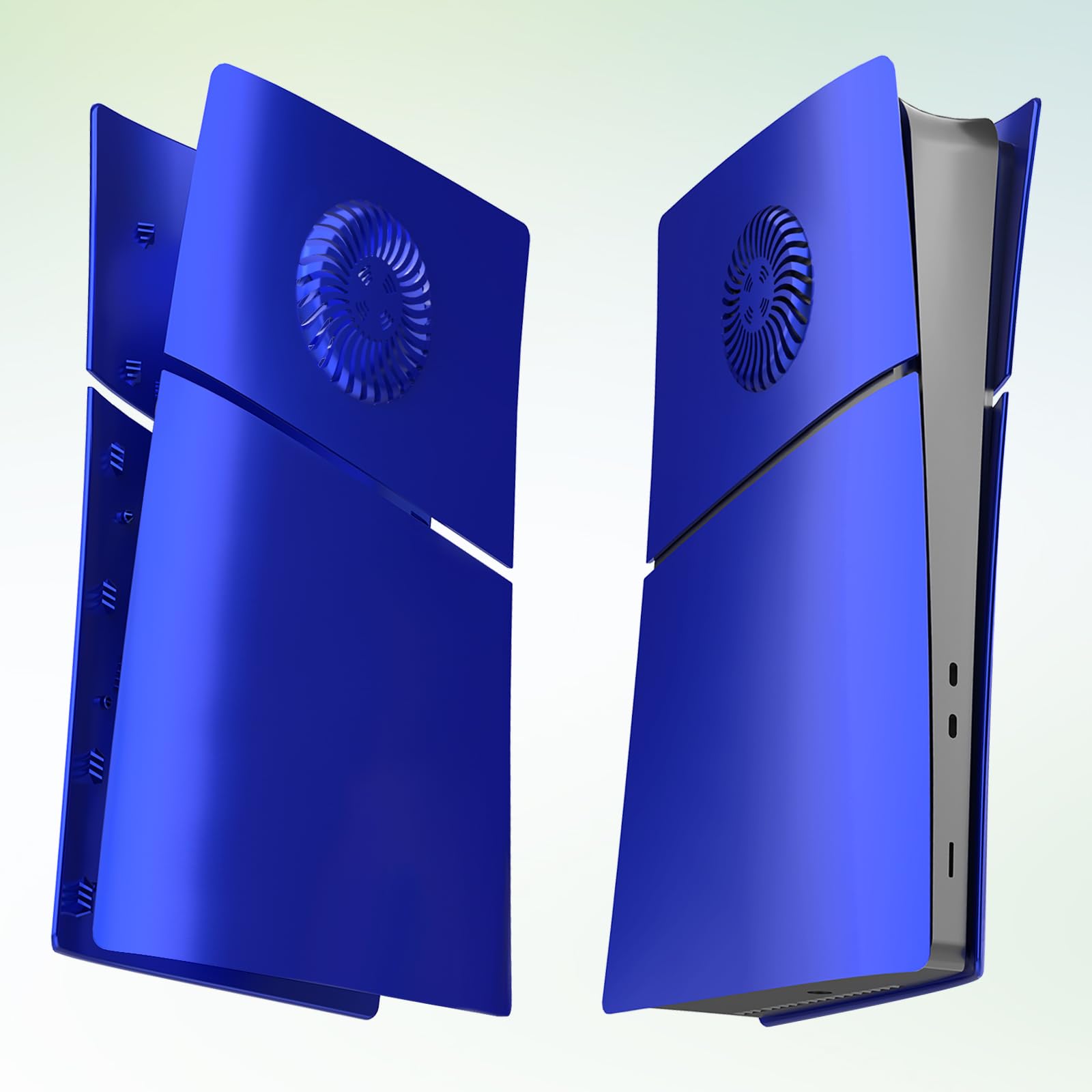 Cubierta de Placas de Repuesto para PS5 Slim Consola Edición Digital, Placas Laterales con Rejillas de Ventilación Carcasa Personalizada Funda ABS Anti-Rayaduras Accesorios, Azul