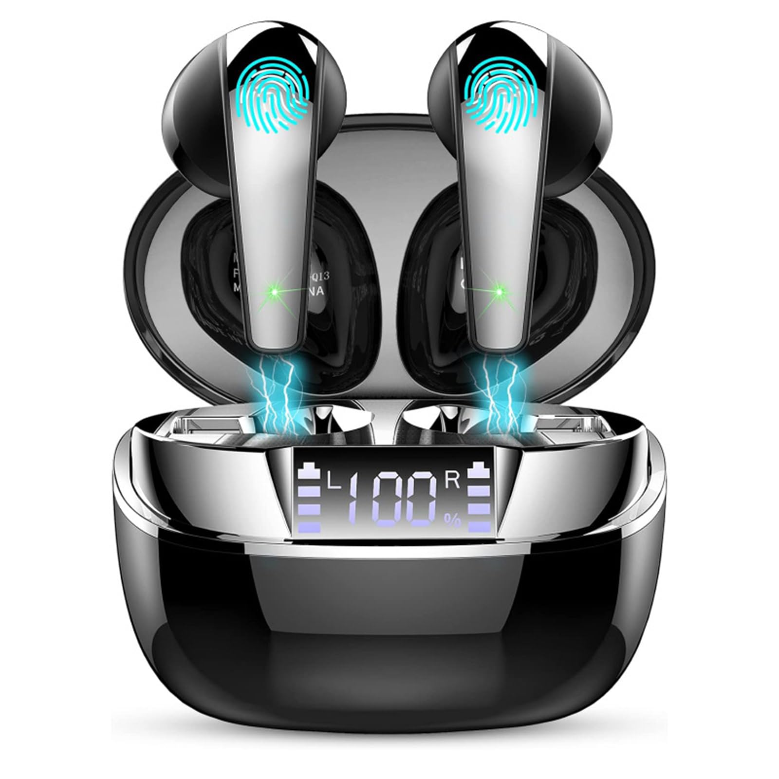 Ear Buds Wireless Bluetooth 5 3 in Ear Headphones Low Latency Earbuds Stereo Headphones with Microphone Noise Cancelling