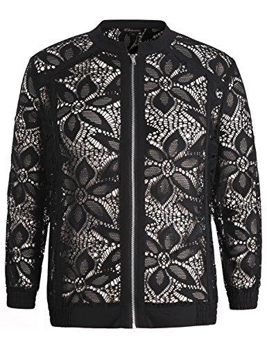 Chicwe Donna Tratto Pizzo Taglie Forti Giacca con