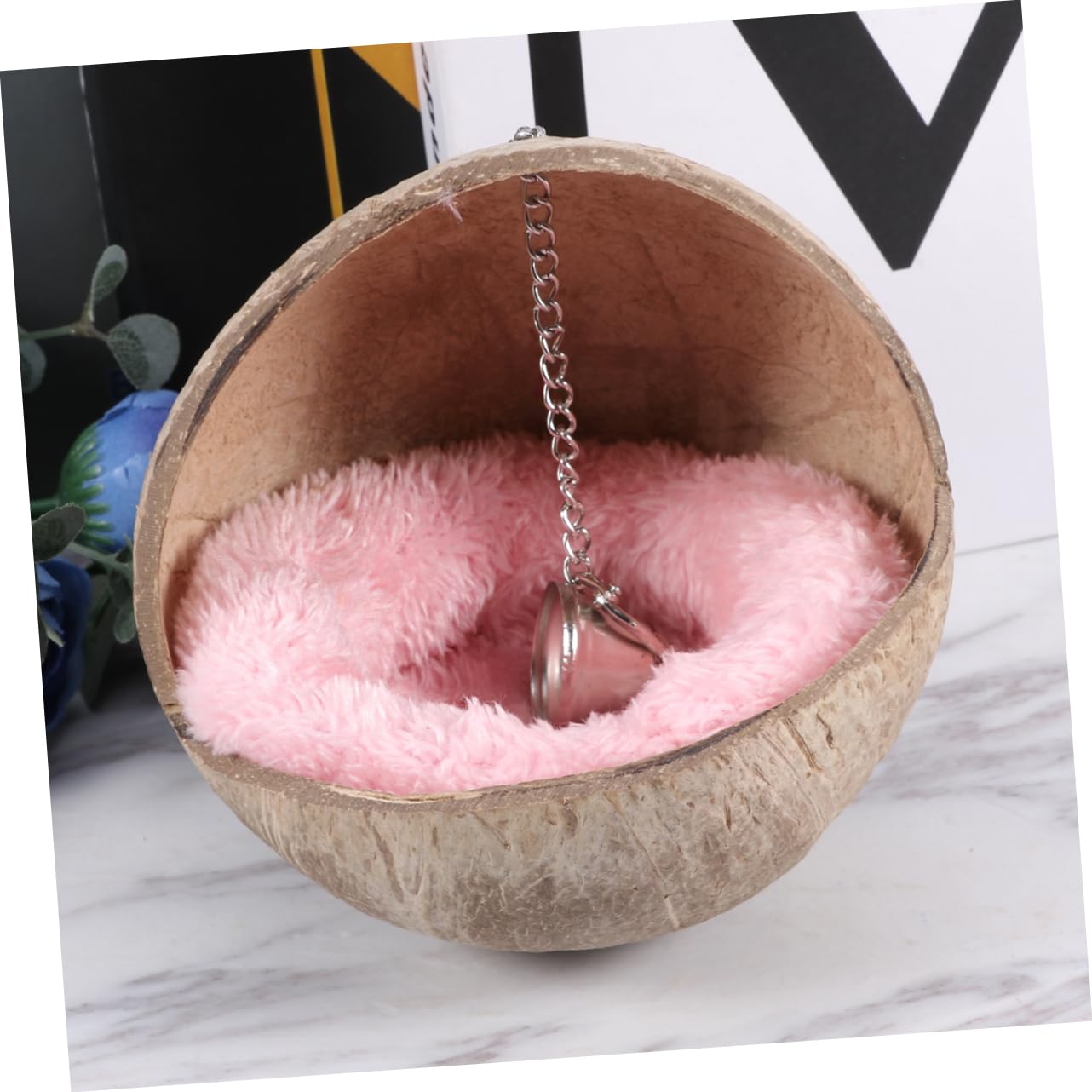 POPETPOP 2stücke Coconut Shell Nest Für Hamster Meerschweinchen Und Ähnliche Kleintiere Gemütliches Schlafbett Mit Zufälliger Farbwahl Natürlichem Kokosnussschalen-Material Für
