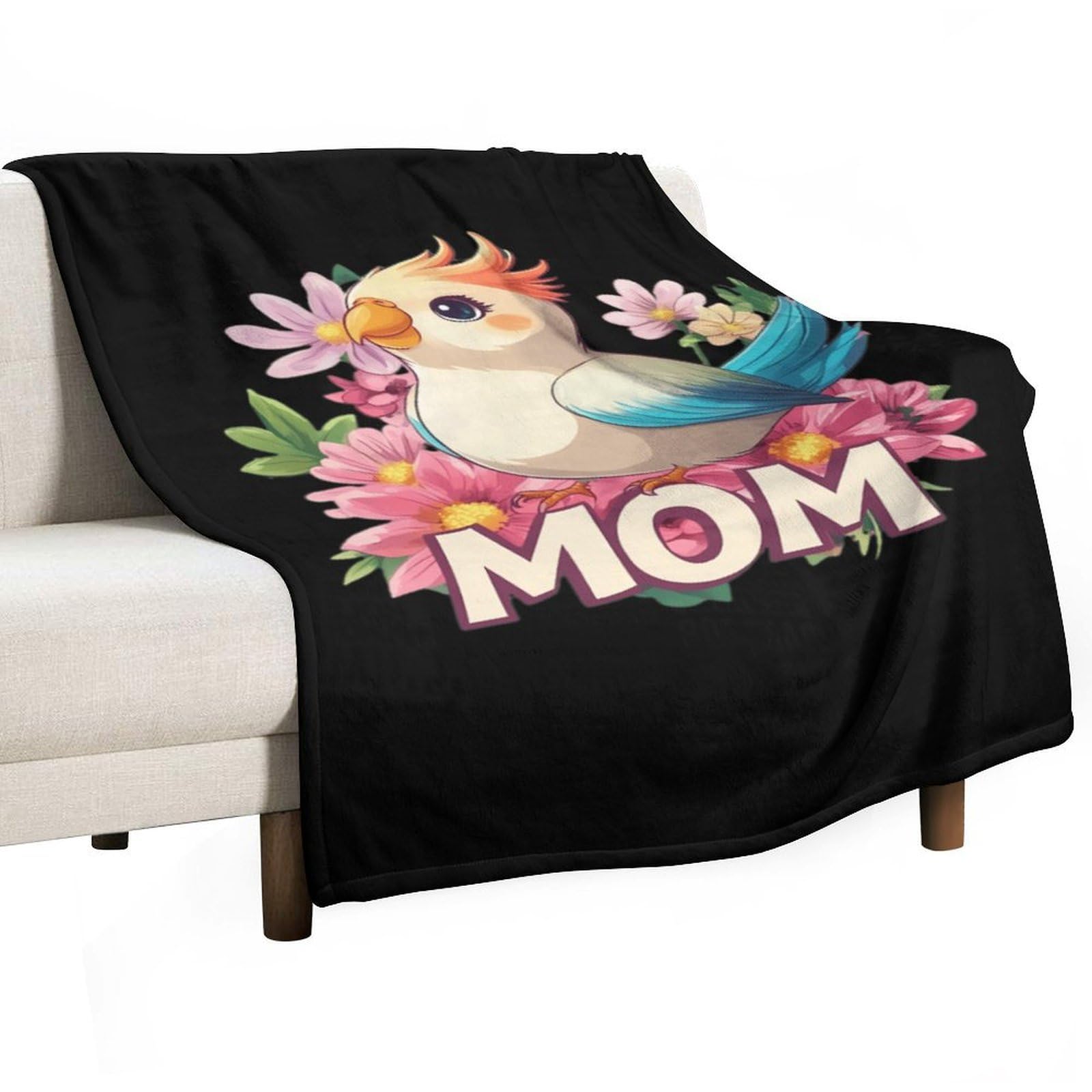 Cgsbngha Style Cockatiel-Mom-Bird Parrot Flannel Fleece Blanket Lightweight Soft Throw Blankets For Sofa Couch Bed Chair