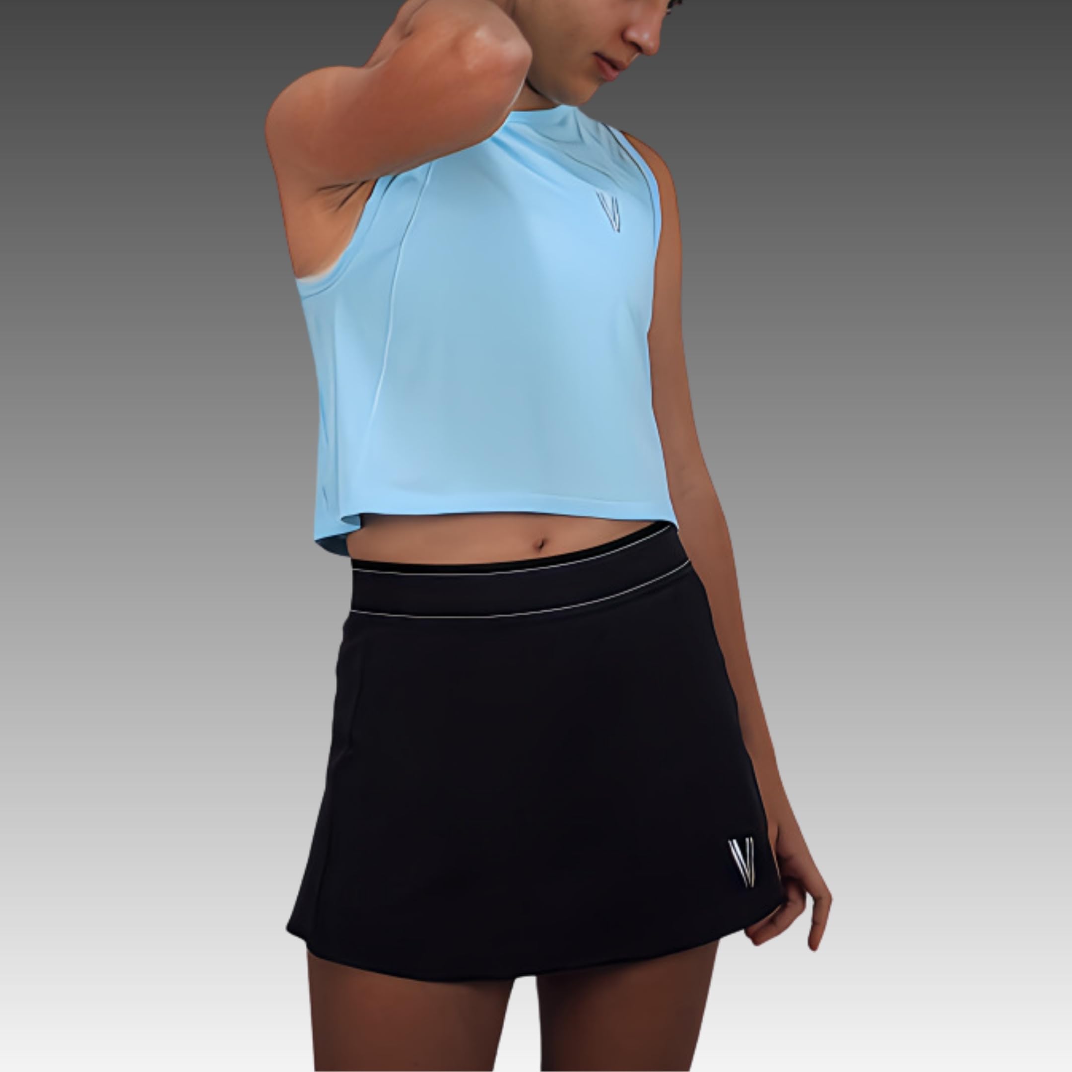 VIRUS Falda Deportiva Mujer con Short Interior Integrado – Cintura Alta – Falda Pantalón Transpirable para Pádel, Tenis, Beach Tennis, Running y Fitness
