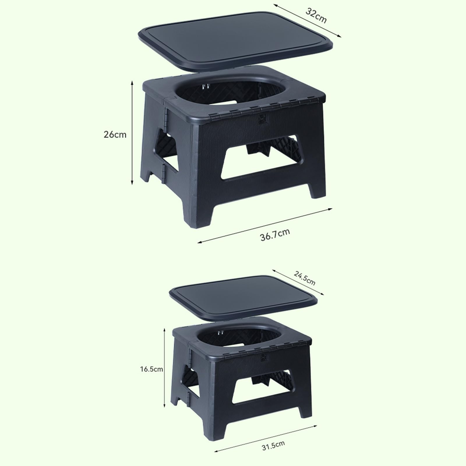 Inodoro plegable para camping con bolsas resistentes al olor, asiento antideslizante y ligero, diseño portátil, plegable, camping, viajes