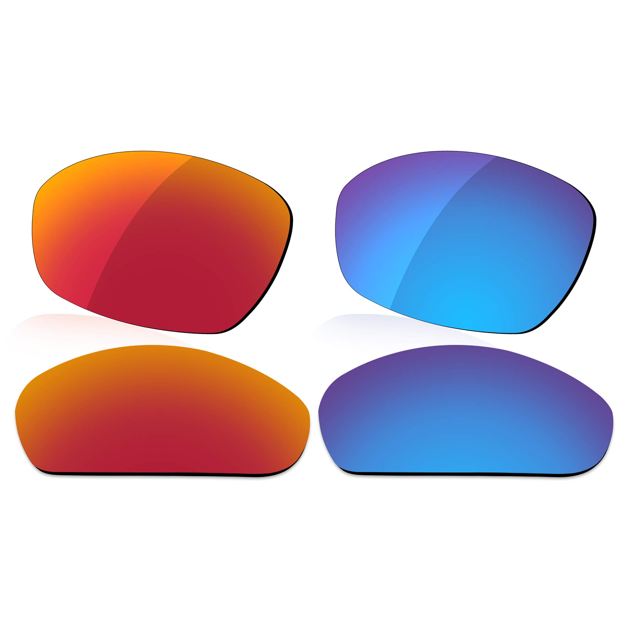 LenzReborn Polarized Lens Replacement for Oakley Monster Dog Sunglass - Fire Red+Ice Blue