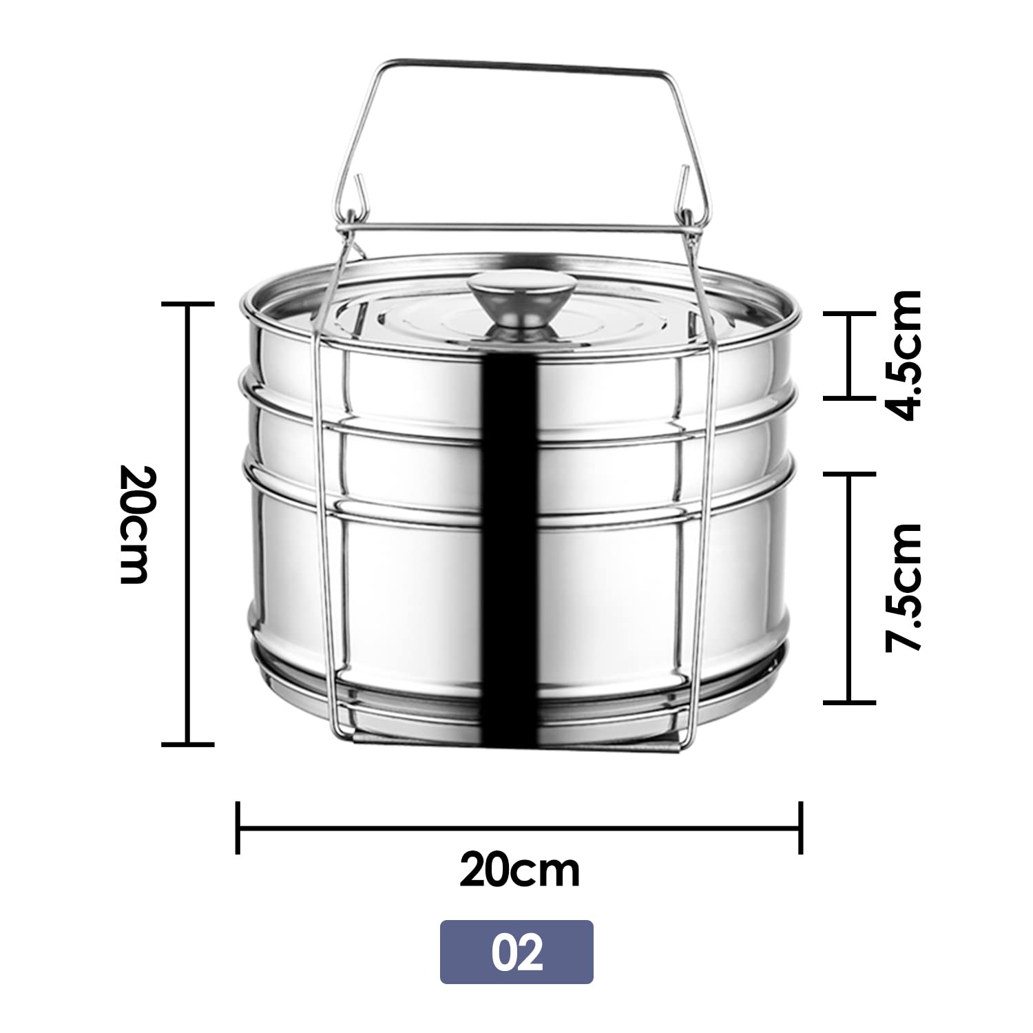 Olla Apilable 3 Niveles Alimentos Olla Acero Inoxidable Olla Presión Olla Presión Olla Hirviendo Ollas Grandes Accesorios Ollas Presión