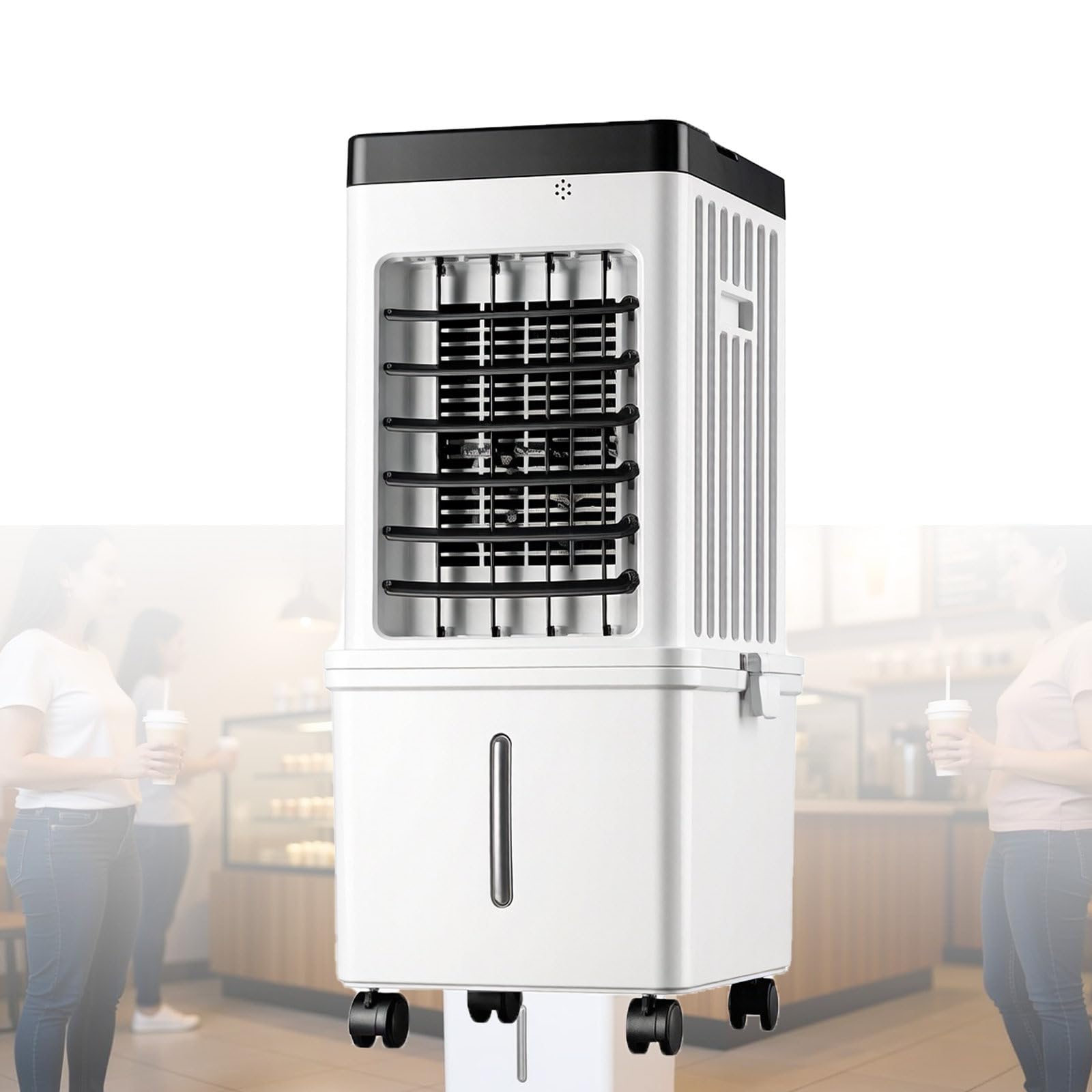 LwiftGal Portable Air Conditioner Fan, Evaporative Air Cooler Fan, 15L Water Tank, with 3 Speeds, Space-Saving Low Energy Fan with Wheels for Home Office & Bedroom