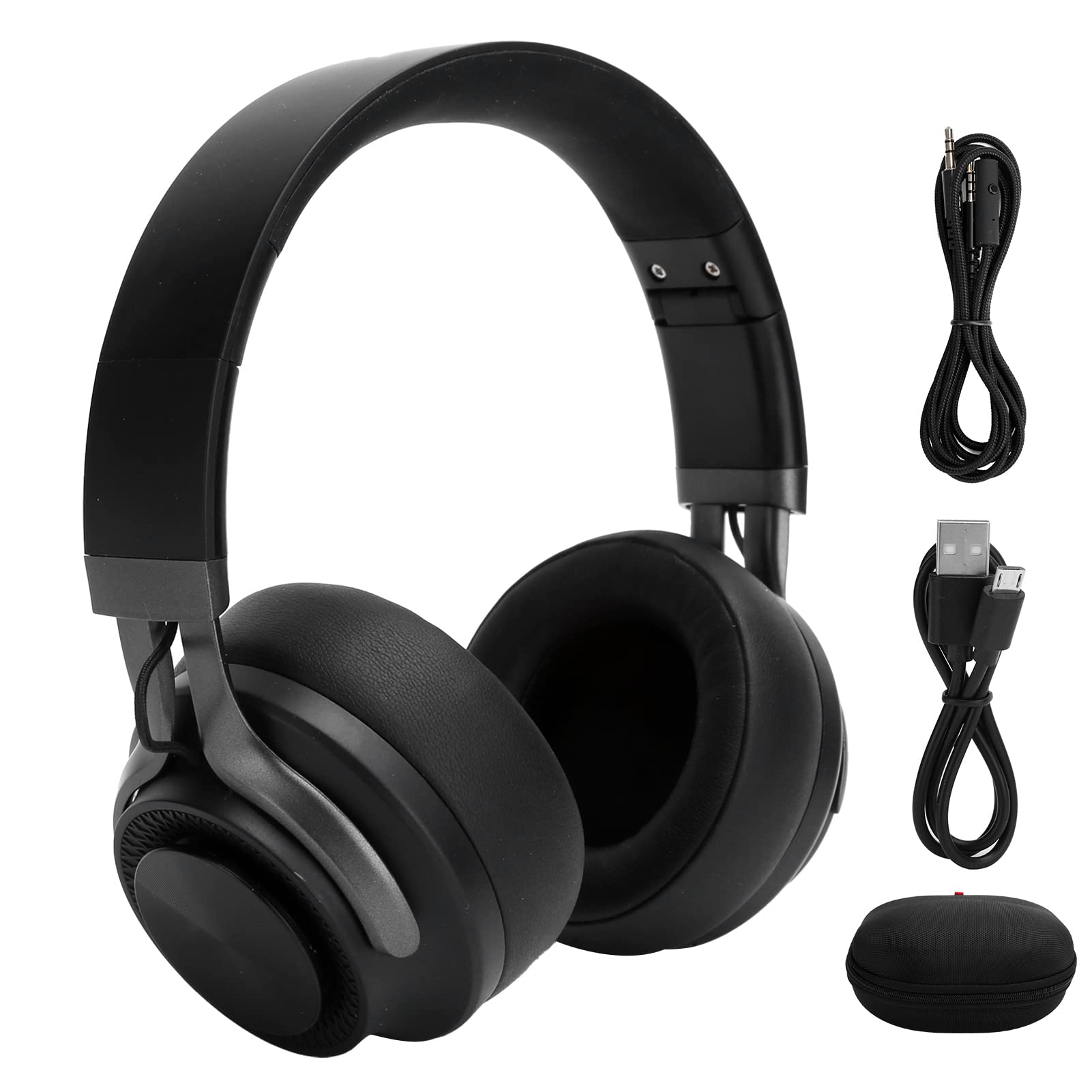 Bezprzewodowe Słuchawki Bluetooth, Słuchawki z aktywną redukcją Szumów ANC, Składane, Lekkie Słuchawki Nauszne, z Kablem 3,5 Mm, Pudełko do Przechowywania, do Podróży, Sportu, Gier