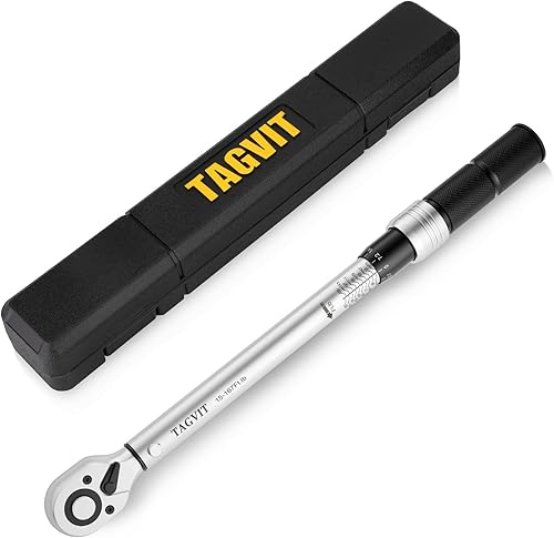 Llave dinamométrica de clic de 12 pulgada, 15-167 Ft-Lb20.4-216.2 Nm Llave dinamométrica profesional de doble dirección ajustable para reparación de