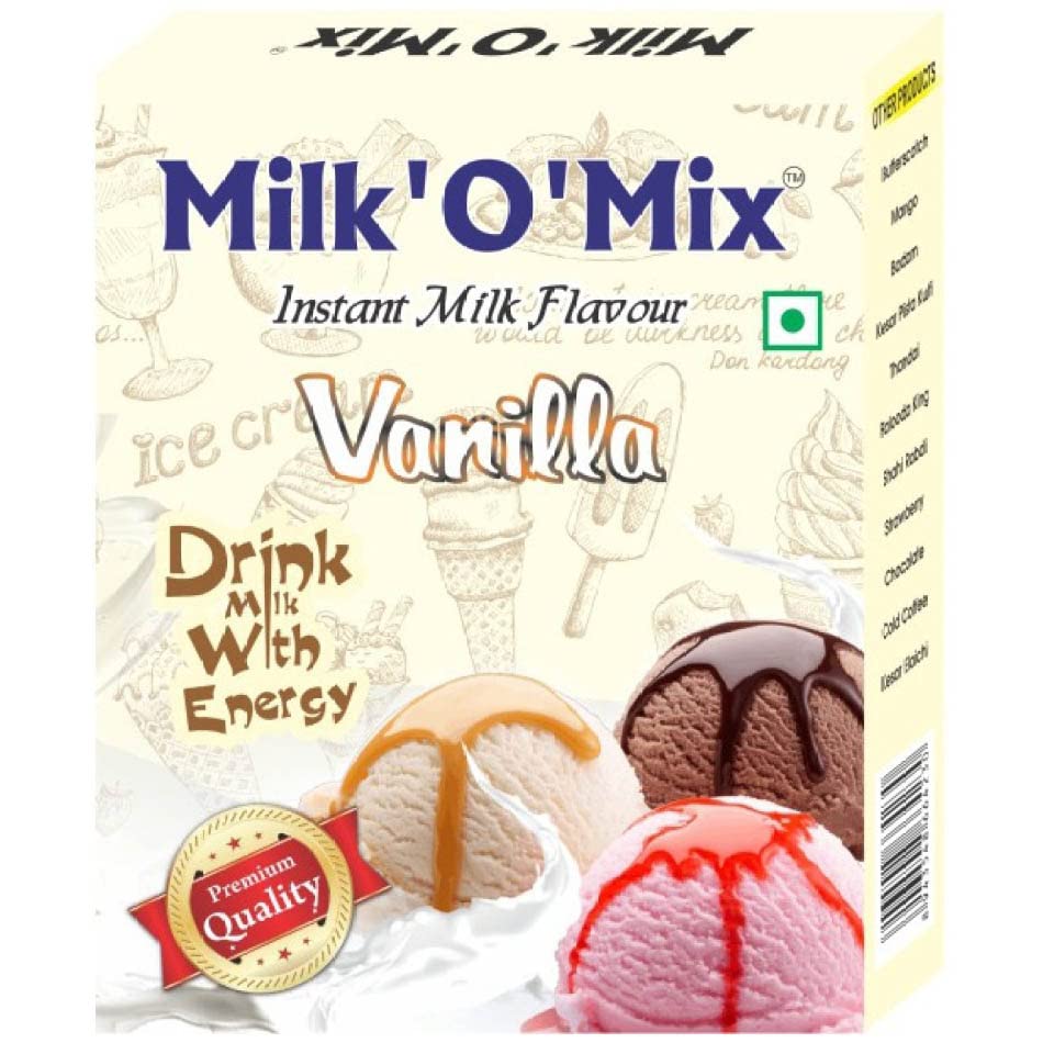 MILK'O'MIX Vanilla Instant Milk Flavour Drink Milk With Energy Box - 150g Pack of 1