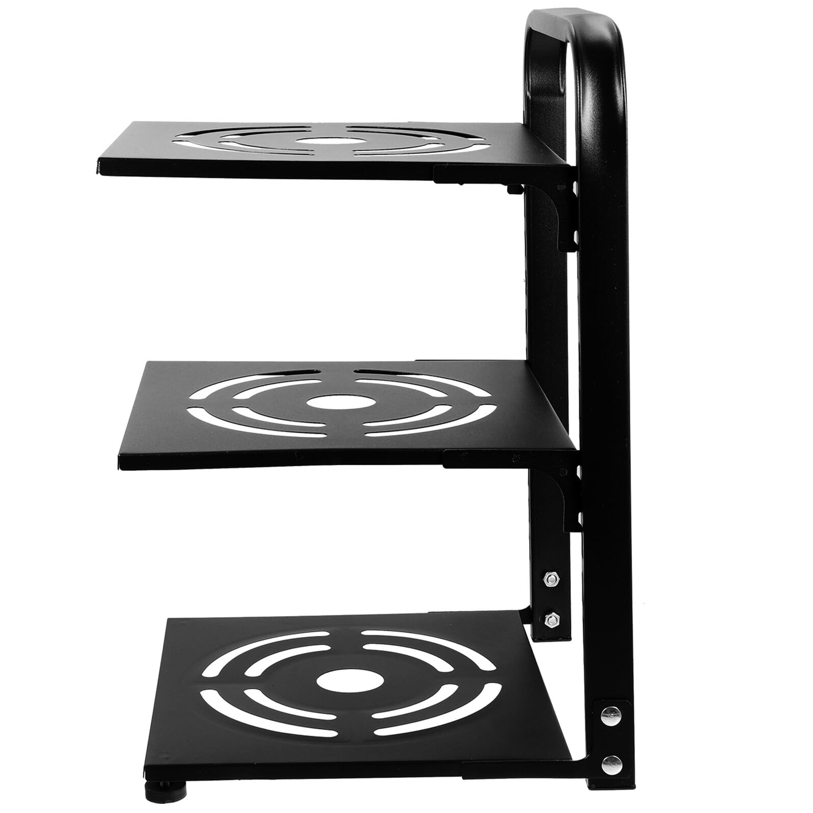 Organizador de Óxido Ollas en de 3 Acero Niveles y Sartenes de Negro al Carbono Resistente Prueba Adecuado para Cocina y Armarios