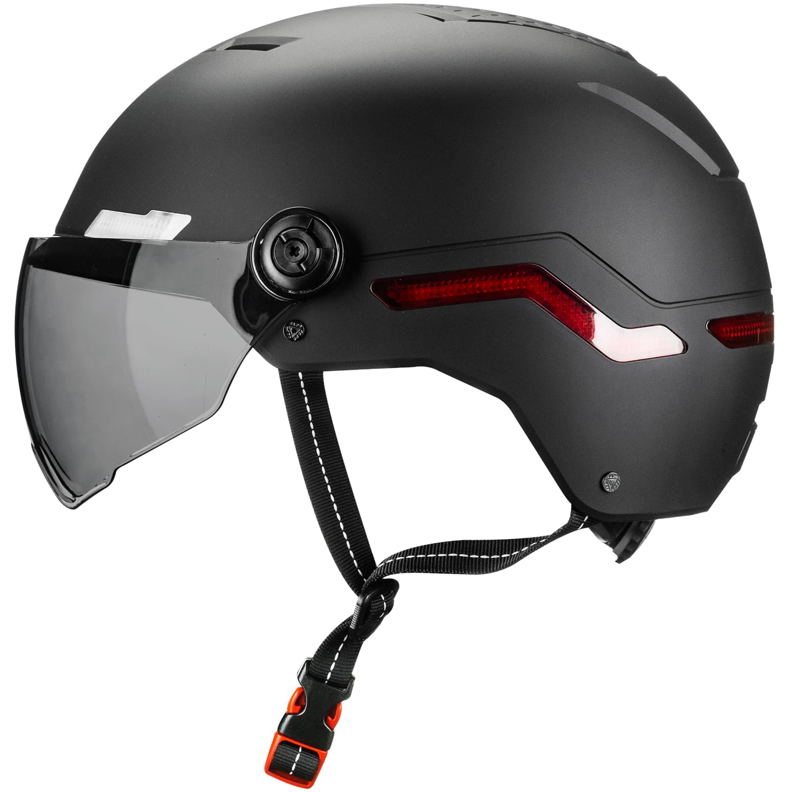 ILM Casco Bici Intelligente Uomo Donna Casco Monopattino Elettrico Adulti con Luce LED e Frecce & Freno con Visiera Omologato NTA-8776 CPSC CE Modello MB101L