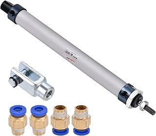 PATIKIL 20mm Bore 200mm Stroke Pneumatic Air Cylinder, Single Rod Double Action with Y Connector and 4Pcs Quick Fittings